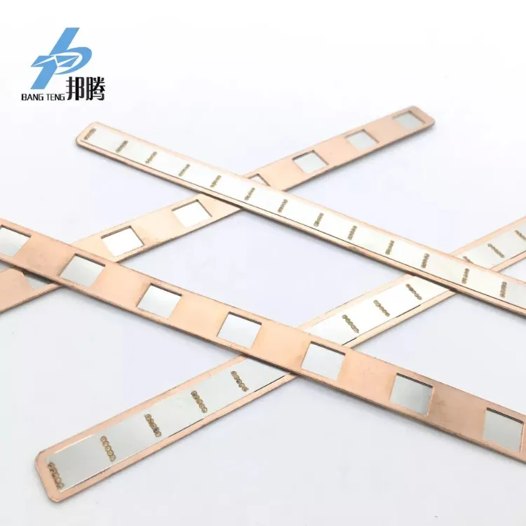 批发 8p 18650 母线铜镍片电池组母线连接器 18.5mm 镀铜带铜箔片电池连接器