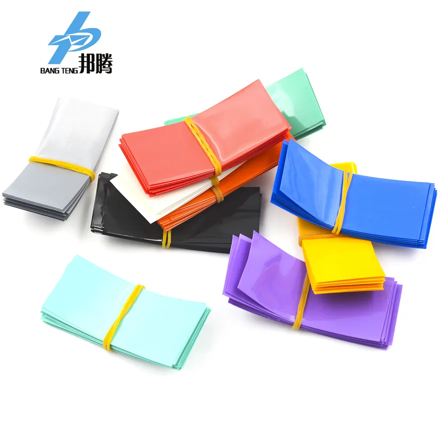 Manchon thermor&eacute;tractable en PVC pour batterie, cellule unique pr&eacute;d&eacute;coup&eacute;e 18650 21700 26650 32650, avec diff&eacute;rentes couleurs en option