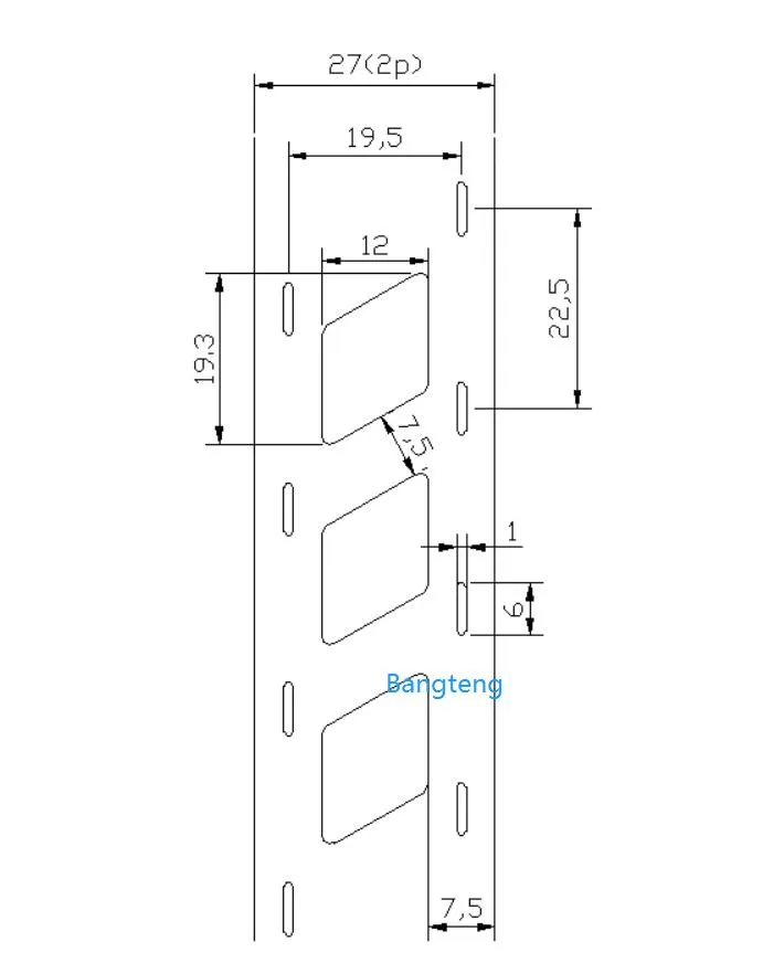 1m 0.15*22.5mm 2p 偏置纯镍带 电池点焊镍带 21700