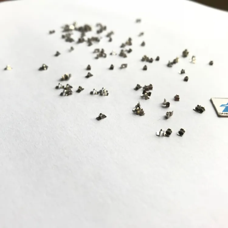 DIY 精密五金冲压电池接触片 纯镍片 SMD 安装片 纯镍片 SMT 安装接触片