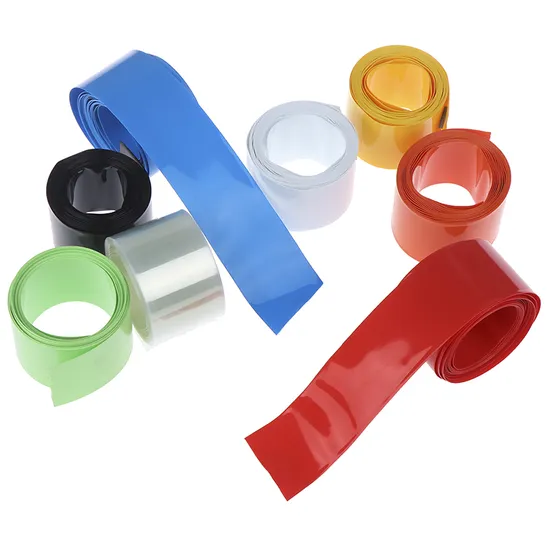 Kustom 0.15mm Pembungkus Penyusut Tebal 400mm Tabung Penyusut Panas PVC Penyusut Panas pour le paquet de batterie Film Penyusut PVC batterie Lithium Film paquet de batterie Lithium
