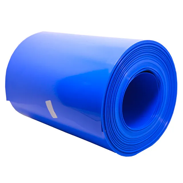 Tube thermor&eacute;tractable bleu de paquet de batterie de PVC de film thermor&eacute;tractable plat de 500mm