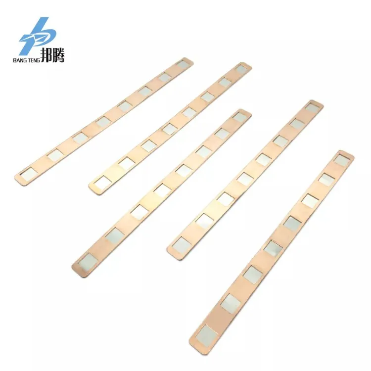 批发 8p 18650 母线铜电池组母线连接器 18.5mm 18650 铜镍板 铜排 扁平