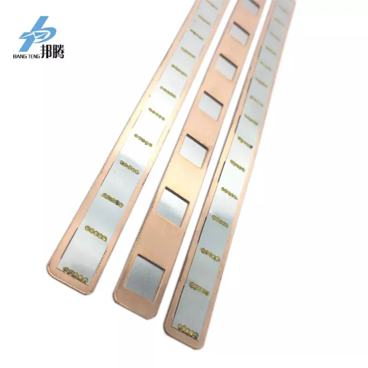 批发 8p 18650 母线铜镍片电池组母线连接器 18.5mm 镀铜带铜箔片电池连接器